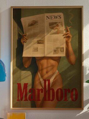Western Poster Print, Retro Marlboro Print, Vintage Marlboro Art Print Poster